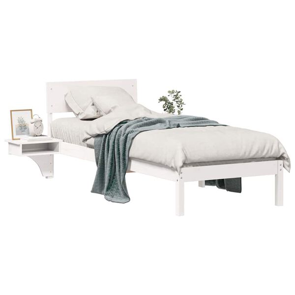 vidaXL Estrutura da Cama Branco 75 x 190 cm Madeira de Pinheiro Sólida
