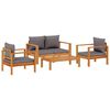 vidaXL 4 pcs conjunto de sof&aacute;s de jardim com almofad&otilde;es ac&aacute;cia maci&ccedil;a