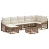 vidaXL Conjunto de Sof&aacute; de Jardim Ajust&aacute;vel 8 pcs Bege vime PE