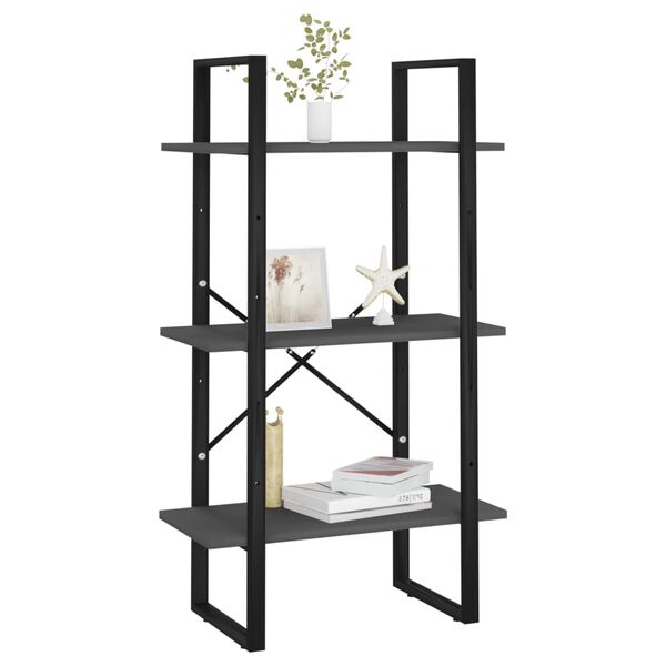 vidaXL Unidade de prateleiras 60x30x105 cm derivados de madeira cinza