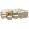 vidaXL Conjunto de Sof&aacute; de Jardim 13 unid. Bege vime PE
