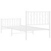 vidaXL Estrutura de cama com cabeceira e p&eacute;s 90x200 cm metal branco