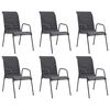 vidaXL Cadeiras de jardim empilh&aacute;veis 6 pcs a&ccedil;o e textilene antracite
