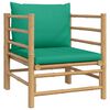 vidaXL 5 pcs conjunto lounge de jardim bambu c/ almofad&otilde;es verdes