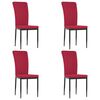 vidaXL Cadeiras de jantar 4 pcs veludo vermelho tinto