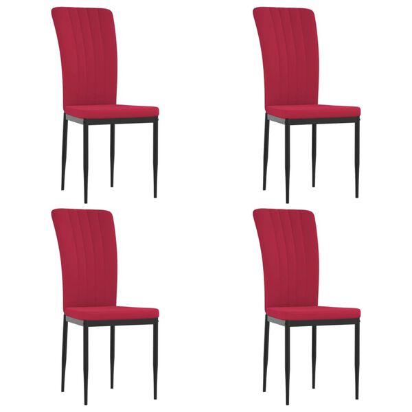 vidaXL Cadeiras de jantar 4 pcs veludo vermelho tinto
