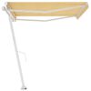 vidaXL Toldo retrátil manual independente 400x300 cm amarelo e branco