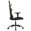 vidaXL Cadeira gaming de massagens tecido preto e creme
