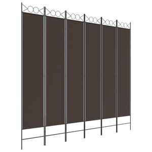 vidaXL Divis&oacute;ria/biombo com 6 pain&eacute;is 240x220 cm tecido castanho