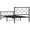 vidaXL Estrutura de cama com cabeceira e p&eacute;s 100x190 cm metal preto