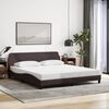vidaXL Estrutura de cama Dover 160x200 cm tecido castanho-escuro