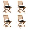 vidaXL Cadeiras de jardim dobr&aacute;veis c/ almofad&otilde;es 4 pcs ac&aacute;cia maci&ccedil;a