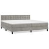 vidaXL Cama com molas/colch&atilde;o 200x200 cm veludo cinzento-claro