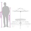 vidaXL Mesa de piquenique para 6 crian&ccedil;as com guarda-sol abeto maci&ccedil;o