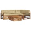 vidaXL Conjunto de Sof&aacute;s para Exterior 5 unid. Natural e Bege