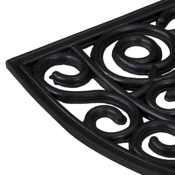vidaXL Tapete de porta semicircular 45x75 cm borracha