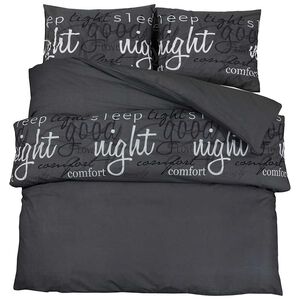 vidaXL Conjunto de capa de edred&atilde;o 140x200 cm algod&atilde;o preto