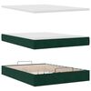 vidaXL Estrutura de cama otomana com colch&atilde;o 140x200 cm verde escuro