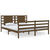 vidaXL Estrutura de cama casal 135x190 cm pinho maci&ccedil;o castanho-mel