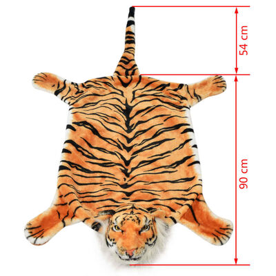 vidaXL Tapete tigre de pelúcia 144 cm castanho