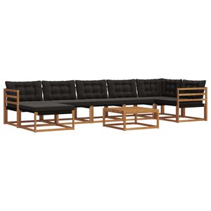 vidaXL Conjunto de Sof&aacute;s para Exterior 22 pcs Natural e Preto
