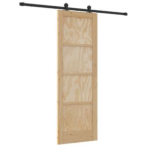 vidaXL Porta Deslizante Natural e Preto 73,5 x 211 cm