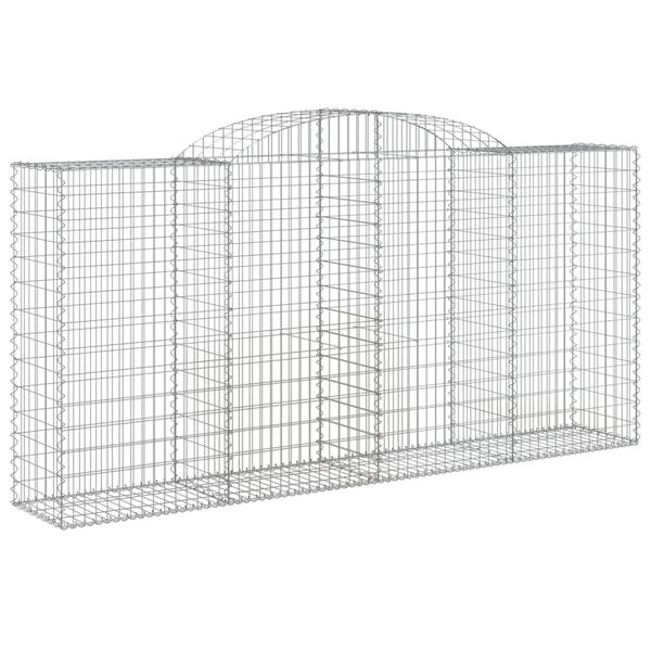 vidaXL Cesto gabião arqueado 300x50x140/160 cm ferro galvanizado