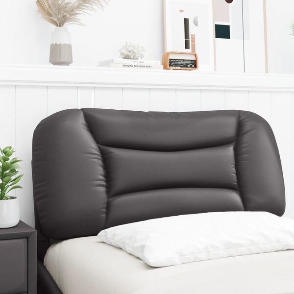vidaXL Almofad&atilde;o de cabeceira Hvar 80 cm couro artificial cinzento