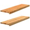 vidaXL Tapetes de escada 2 pcs 90x25x2 cm carvalho castanho-claro