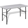vidaXL Mesa de jardim dobr&aacute;vel 122 cm HDPE branco