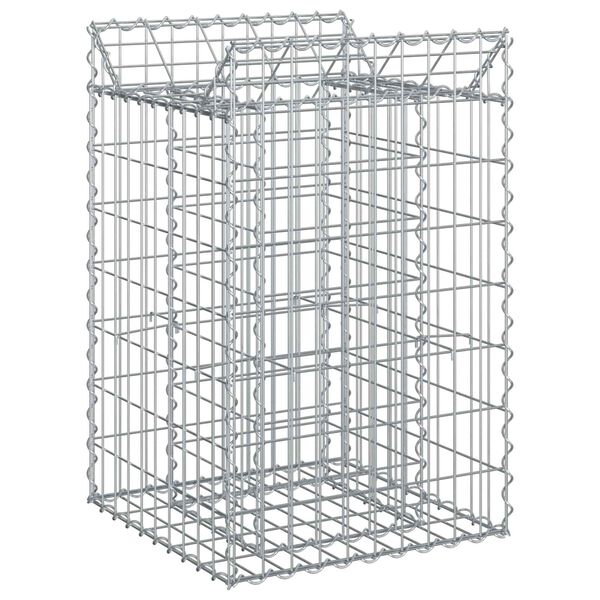 vidaXL Cama elevada de gabi&atilde;o Prateado 50 x 50 x 80 cm A&ccedil;o Galvanizado