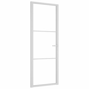 vidaXL Porta de interior 76x201,5 cm vidro ESG e alum&iacute;nio branco