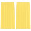 vidaXL Cortinas de voile com bolsos para var&atilde;o 2 pcs amarelo