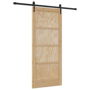 vidaXL Porta Deslizante ORKDAL 86 x 198,5 cm Madeira de Pinho Maci&ccedil;a