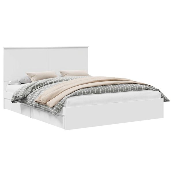 vidaXL Cama com Armazenamento Branco 160 x 200 cm Madeira processada