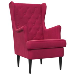 vidaXL poltrona Vinho Vermelho Veludo