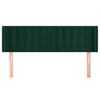 vidaXL Cabeceira de cama c/ abas tecido 147x16x78/88cm verde-escuro