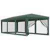 vidaXL Tenda p/ festas c/ 8 paredes laterais em rede 3x9 m PEAD verde