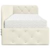 vidaXL Estrutura de Cama de Canto com colchão Creme 80 x 200 cm Veludo