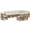 vidaXL Conjunto de Sof&aacute; de Jardim 10 pcs Bege vime PE