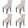 vidaXL Cadeiras de jantar 4 pcs tecido cinzento creme