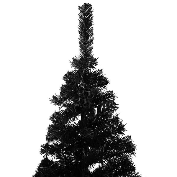 vidaXL &Aacute;rvore Natal artificial pr&eacute;-iluminada c/ bolas PVC preto