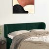 vidaXL Cabeceira de cama c/ abas veludo 147x23x78/88cm verde-escuro