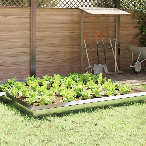 vidaXL Cerca de Caracol 16 pcs Prateado 50 x 3,5 x 25 cm