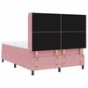 vidaXL Cama Box Spring com LED e Colch&atilde;o Rosa 160 x 200 cm Veludo