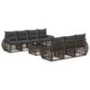 vidaXL Conjunto de Sof&aacute; de Jardim 8 unid. Cinzento vime PE