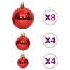 vidaXL 64 pcs conjunto de enfeites de Natal rosa/vermelho/branco