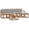 vidaXL Conjunto de Sof&aacute;s para Exterior 6 pcs Cinza Natural e Claro