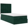 vidaXL Estrutura de cama otomana colch&otilde;es 90x200cm veludo verde escuro