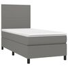 vidaXL Cama box spring c/ colch&atilde;o e LED 90x200 cm tecido cinza-escuro